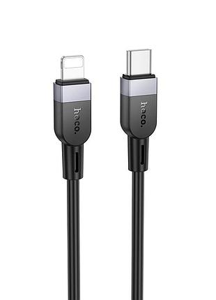 Кабель для зарядки hoco x109 type-c to lightning energy silicone charging data cable 2м чорний