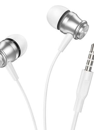 Наушники borofone platinum металл универсальные earphones with microphone bm75 1,2m black