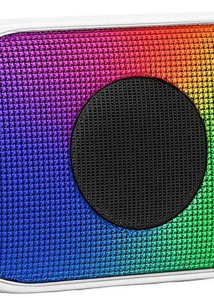Колонка портативная bluetooth l003bt с rgb эффектами, поддержкой usb/tf карт, 5вт белая