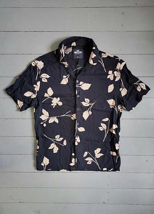 Рубашка hollister мужская черная с принтом летняя diesel g-star raw