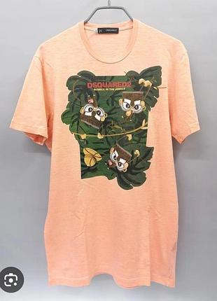 Хлопковая футболка dsquared2 с принтом «rumble in the jungle».