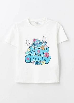 Детская футболка для девочки lc waikiki stitch 140 - 146 см, белая