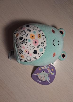 Іграшка м'яка squishmallows жабка фрід 13 см з біркою з етикеткою оригінал