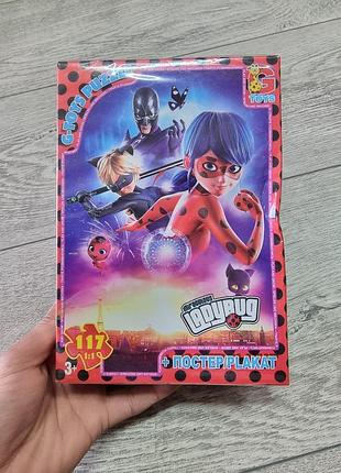 Дитячий пазл леді баг g-toys 117 елементів із постером розвивальний