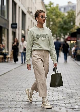 Dior chenille logo sweatshirt sage green