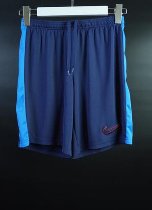 Чоловічі спортивні шорти для футболу оригінал nike dri-fit academy football men’s shorts slim fit navy/blue | size s/m