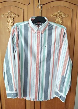 Мужская рубашка Tommy hilfiger oxford regatta stripe оригинал размер m