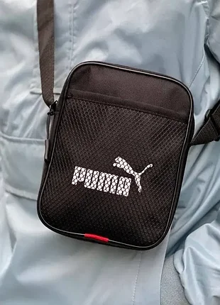 Барсетка чорна puma сумка пума барсетка маленька сумка через плече сумка спорт пума