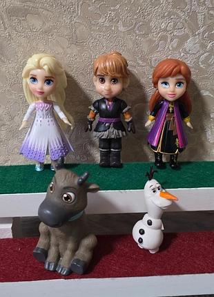 Набор игрушек холодное сердце ельза анна кристоф олаф свен frozen disney 2 petite от jakks pacific