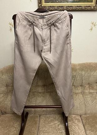 Літні чоловічі лляні штани genie since 1995 (розмір w36 / l32) бежеві