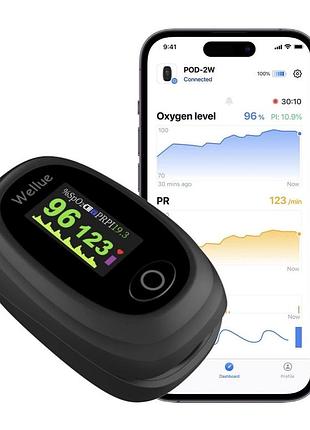 Пульсоксиметры с приложением и bluetooth wellue pod-2w,