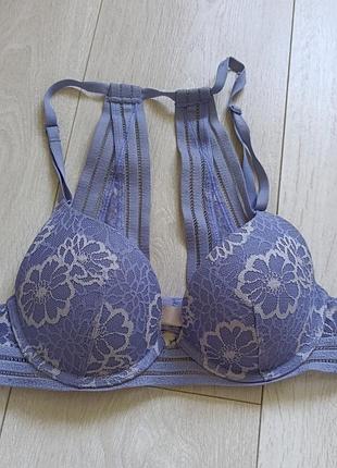 Бюстгальтер ажурный бюст кружевной лиф сиреневый кружевый pink victoria's secret 32b 70b