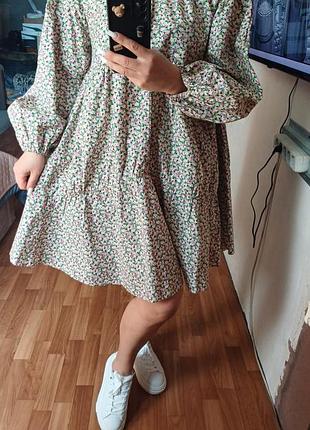 Сукня сорочка пишна оригінал h&m р.м оверсайз
