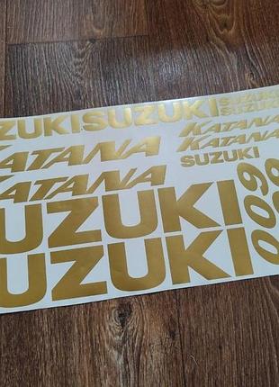 Золоте металлик наклейки на мотоцикл бак-пластик suzuki katana сузуки катана 600