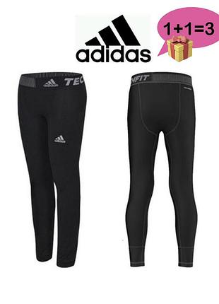 Дитячі компресійні тайтси (термоштани) adidas techfit у чорному кольорі 7-8років оригінал