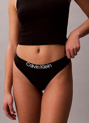 Трусики стрінги зі спортивною гумкою calvin klein бавовна котон