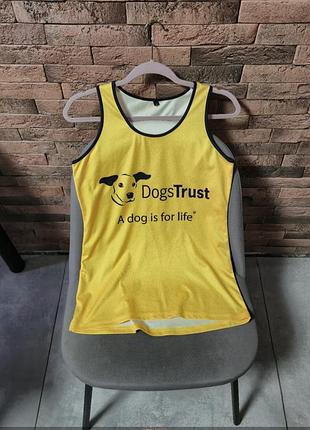Яркая спортивная майка / беговая безрукавка dogs trust