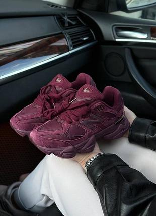 Жіночі кросівки new balance 9060 burgundy нью беланс бордового кольору
