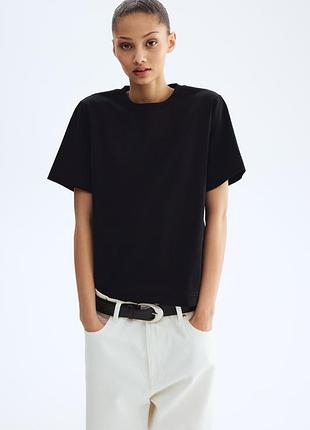 Базова футболка h&m чорна жіноча xs (158-164)