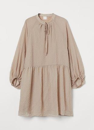 Стильное супер легкое летнее платье h&amp;m, фактурная ткань, размер xs-s