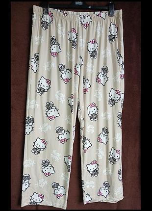 Штаны женские домашние, микровелюрчик,  hello kitty,  xl, eur 46-48,  батл