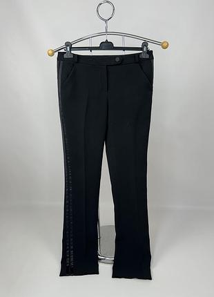 Ba&sh paris чорні класичні штани tuxedo style з лампасами straight fit