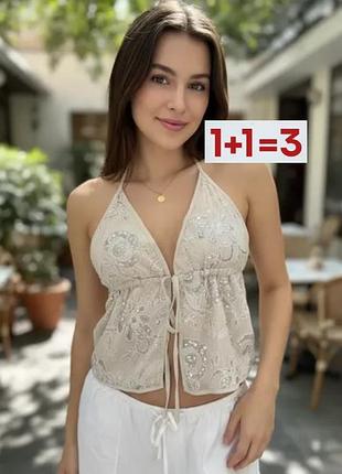 1+1=3 🎁 невероятный топ с пайетками и открытой спиной