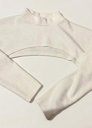 Біла укорочена кофта світшот missguided 2