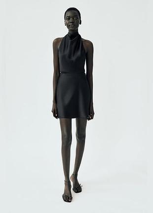 Атласна сатинова сукня zara з оголеною спинкою