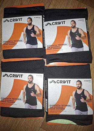 Мужская спортивная функциональная майка м 48-50, л l 52-54 crivit черная с салатовым для бега зала тренировок