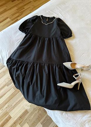 Чорне довге плаття zara