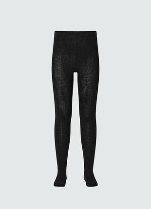 Колготи uniqlo чорнi heattech ribbed knitted tights