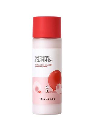 Молочковий тонер round lab camellia deep collagen pdrn milky toner, 150 мл