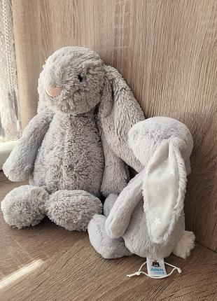 М'які іграшки jellycat сором'язливі зайчики bashful shimmer bunny 18 та 31см.