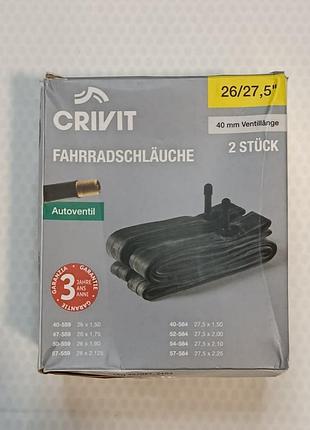 Комплект велосипедных камер crivit (2 шт), 26/27.5", автонипель.