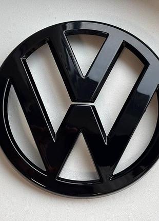 Емблема volkswagen чорна глянець антихром логотип на авто