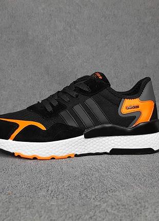 Adidas nite jogger черные с оранжевым