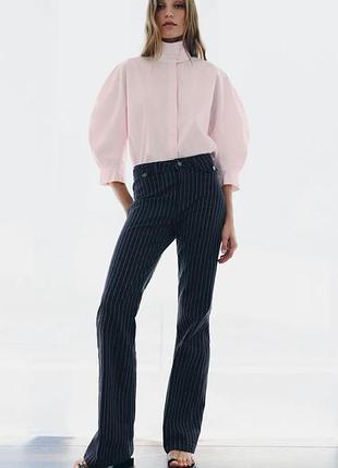 Джинсы zw collection flare с высокой посадкой в полоску