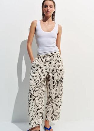 Брюки zw collection в горошек в пижамном стиле