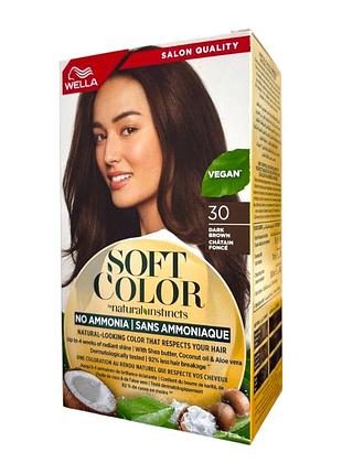 Краска для волос wella soft color 30 темно-коричневая безаммиачная 35 г 5869