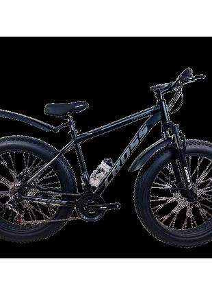 Cross велосипед cross crossover susp 2025 26"*4" 19" черный