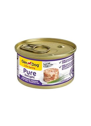 Корм влажный gimdog pure delight для собак миниатюрных пород с курицей и тунцом 85 г