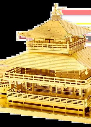 Металевий 3d конструктор "монастир kinkaku-ji gold", metal earth, mms090g