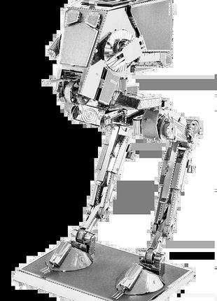 Металевий 3d конструктор "star wars бойова машина (імперський крокохід) at-st", metal earth, mms261