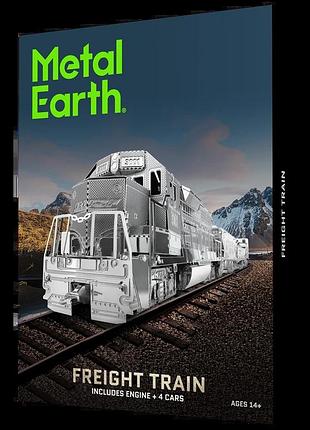 Металевий 3d конструктор "комплект вантажних поїздів", metal earth, mmg104
