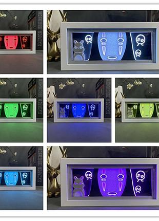 Многослойный ночник лампа аниме светильник каонаси унесённые призраками rgb
