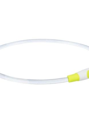 Ошейник trixie flash light ring usb для собак мигающий силиконовый зеленый размер s–m 35 см/8 мм