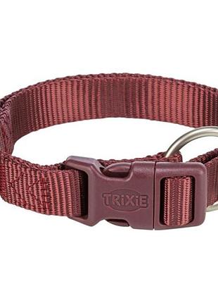 Ошейник trixie для собак premium нейлон бордовый размер s-m 30-45 см/15 мм