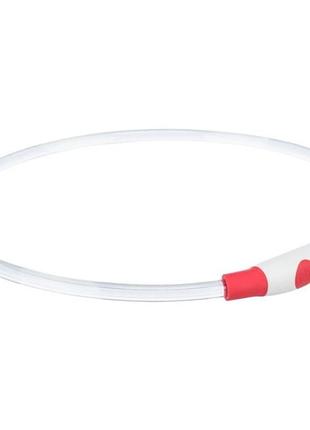 Ошейник trixie flash light ring usb для собак мигающий силиконовый красный размер l–xl 65 см/8 мм