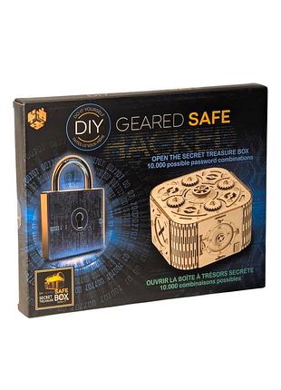 Головоломка квест-бокс cкришка для сокровищ wooden kit geared safe secret treasure box